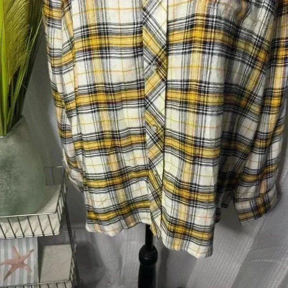 Melloday Women’s XL Flannel Super Soft Long Sleeve Button Up Plaid Top - Picture 3 of 11